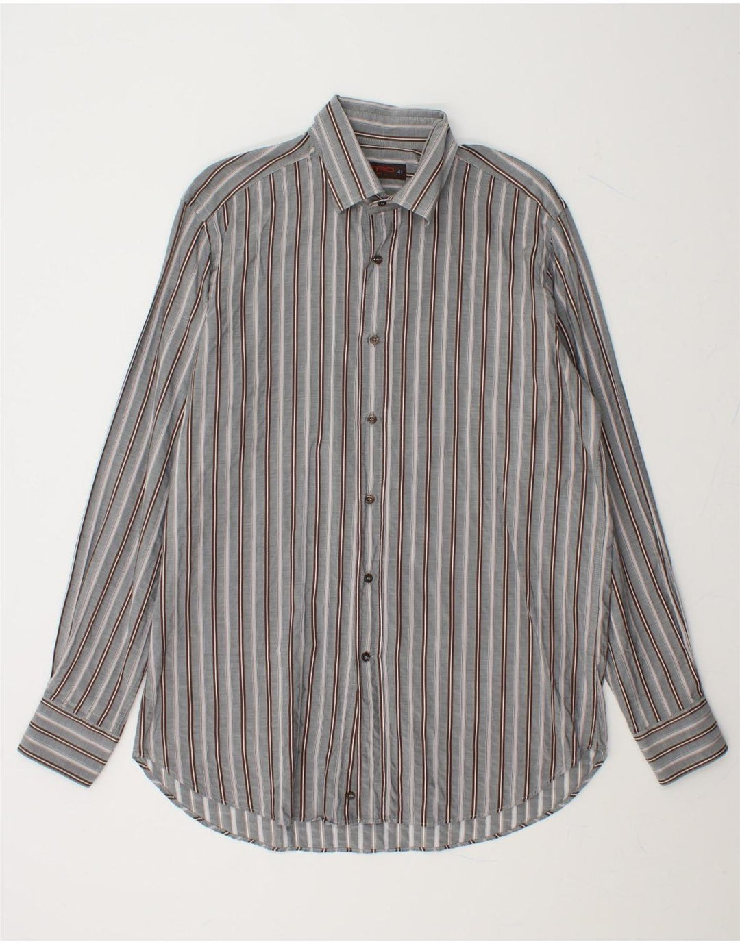 ETRO Mens Shirt Size 41 Large Grey Striped Cotton Vintage Etro and Second-Hand Etro from Messina Hembry 