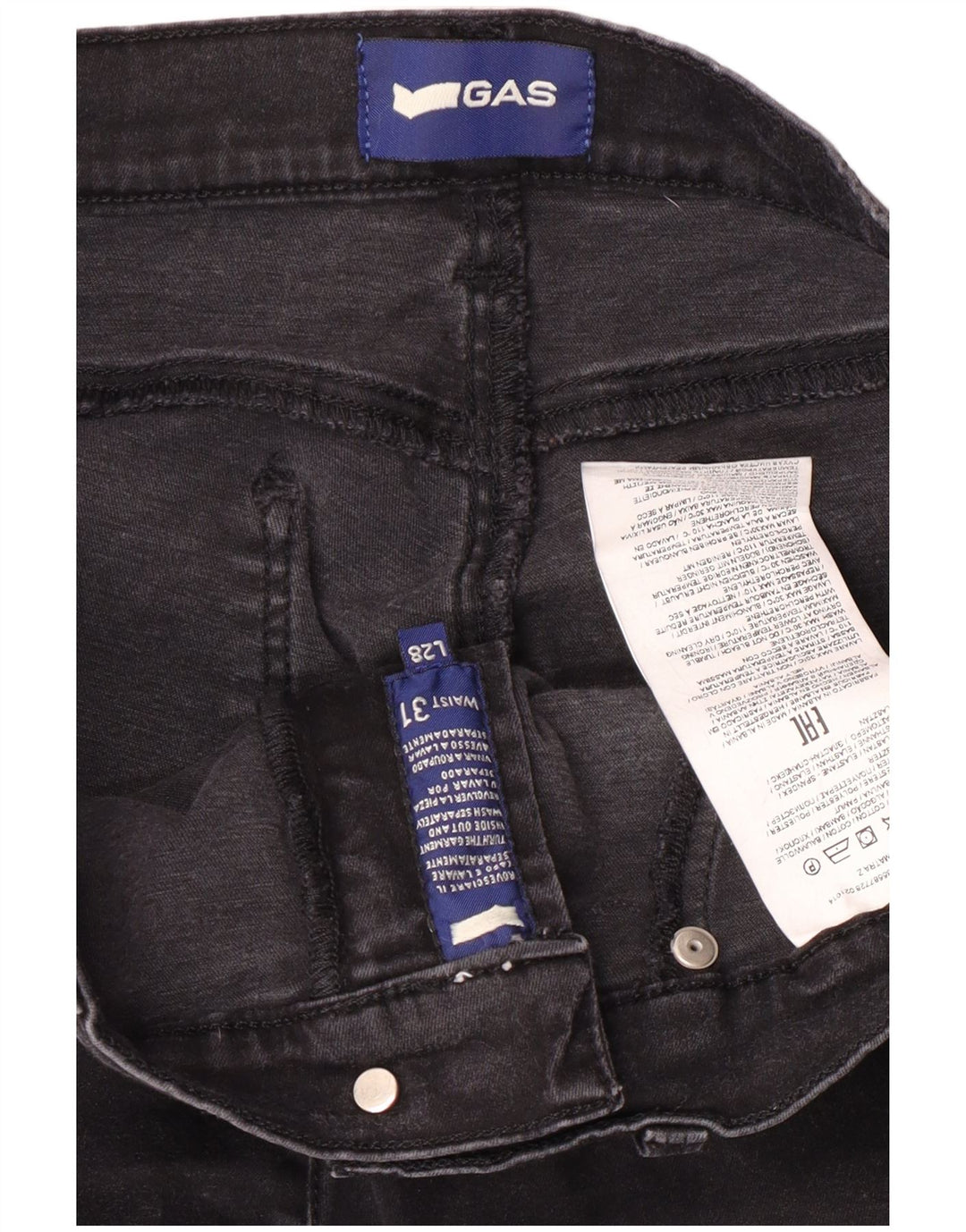 Gas Womens Slim Jeans W31 L28 Black Cotton