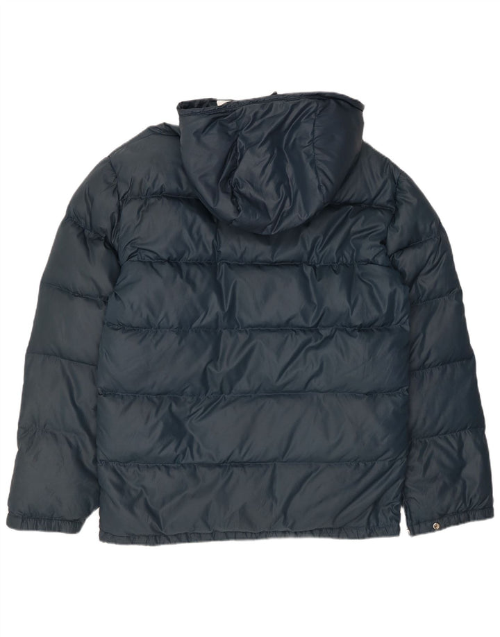 VINTAGE Mens Hooded Padded Jacket UK 38 Medium Navy Blue