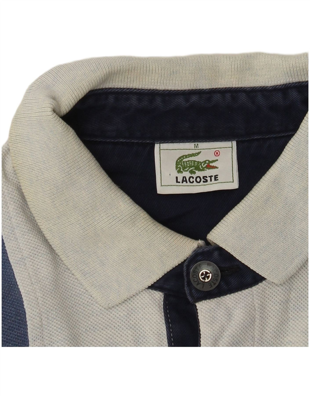 Lacoste Mens Long Sleeve Rugby Polo Shirt Medium Navy Blue Colourblock