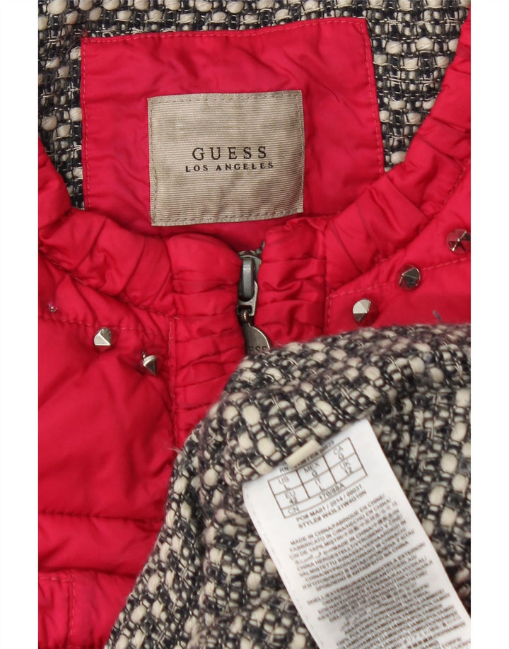 GUESS Womens Padded Jacket UK 12 Medium Pink Polyamide