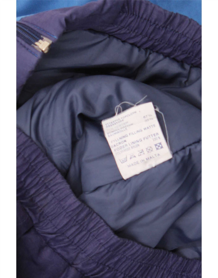 Vintage Mens Bomber Jacket UK 40 Large Navy Blue Colourblock Polyester
