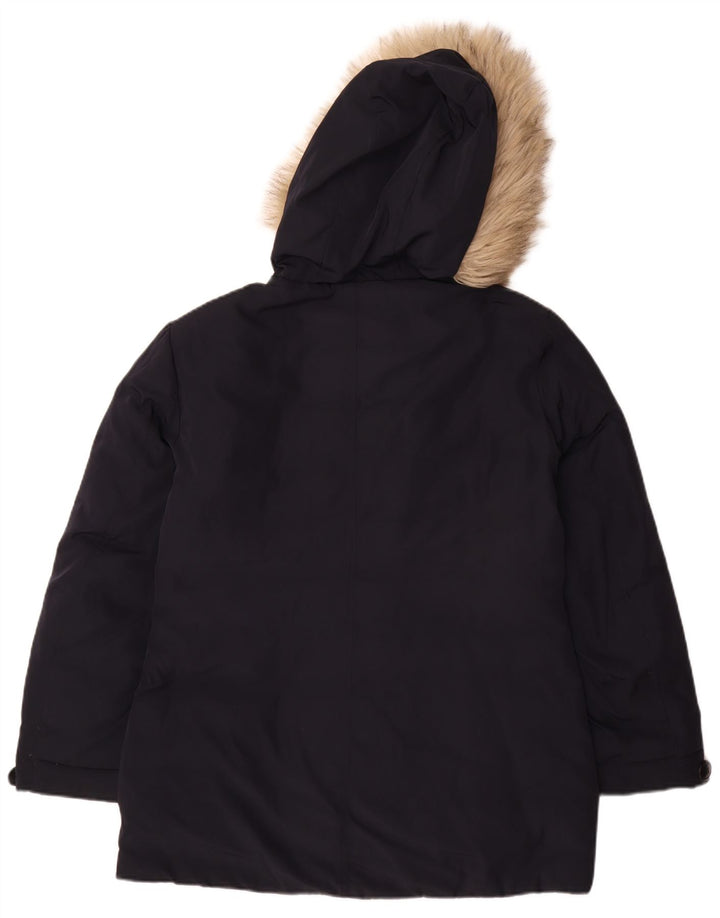 Mistral Womens Hooded Padded Coat UK 16 Large Navy Blue Polyester