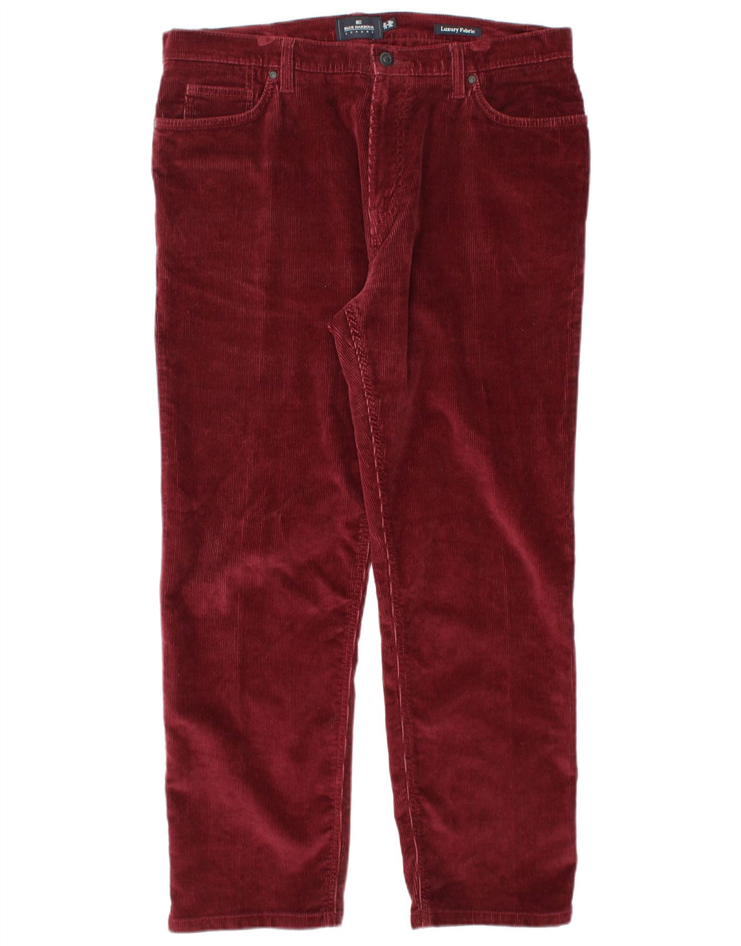 MARKS & SPENCER Mens Blue Harbour Corduroy Trousers W36 L29 Burgundy