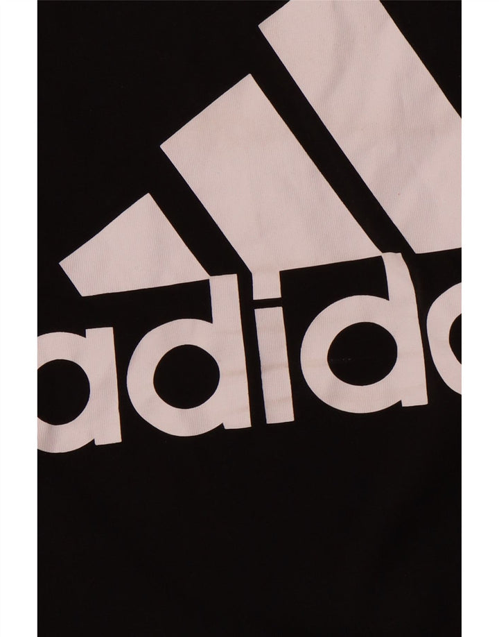 ADIDAS Womens Graphic T-Shirt Top UK 16/18 Large Black Cotton