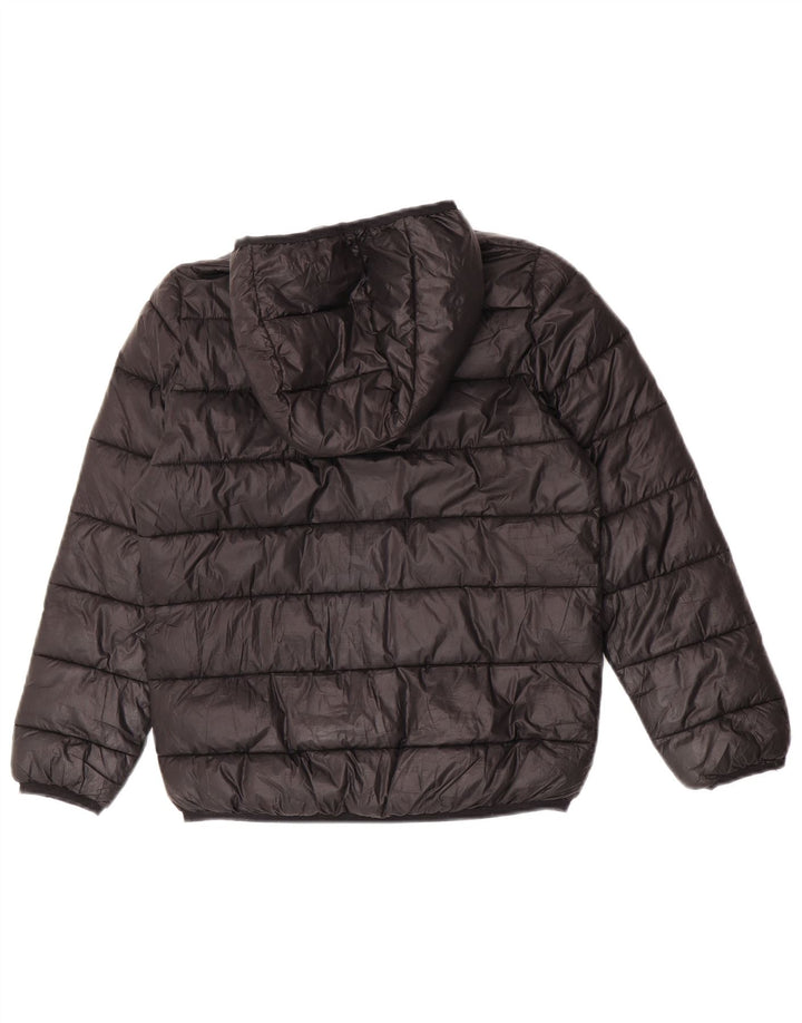 Champion Boys Hooded Padded Jacket 9-10 Years Medium Black Polyester