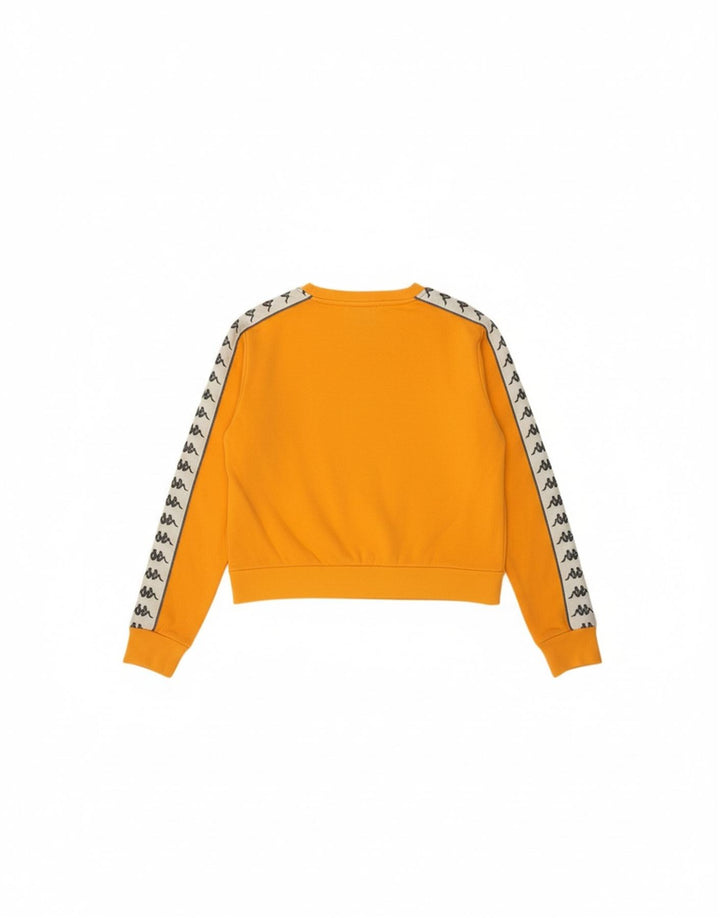 KAPPA Womens Crop Graphic Sweatshirt Jumper UK 14 Medium Orange