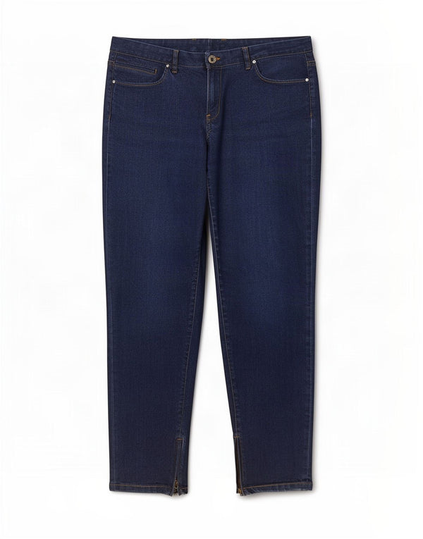 Massimo Dutti Womens Slim Cropped Jeans EU 42 Large W34 L27 Navy Blue