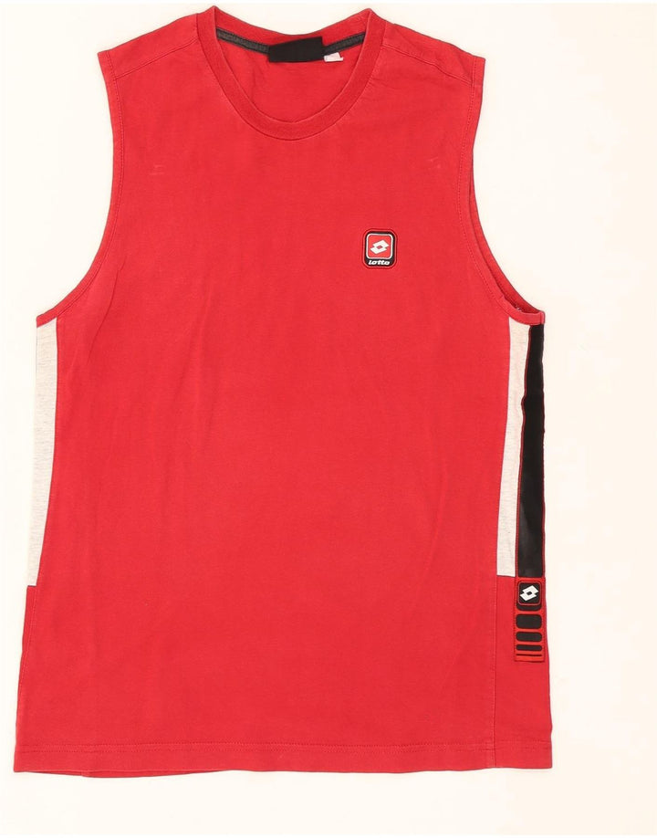 LOTTO Mens Vest Top Small Red Colourblock Vintage Lotto and Second-Hand Lotto from Messina Hembry 
