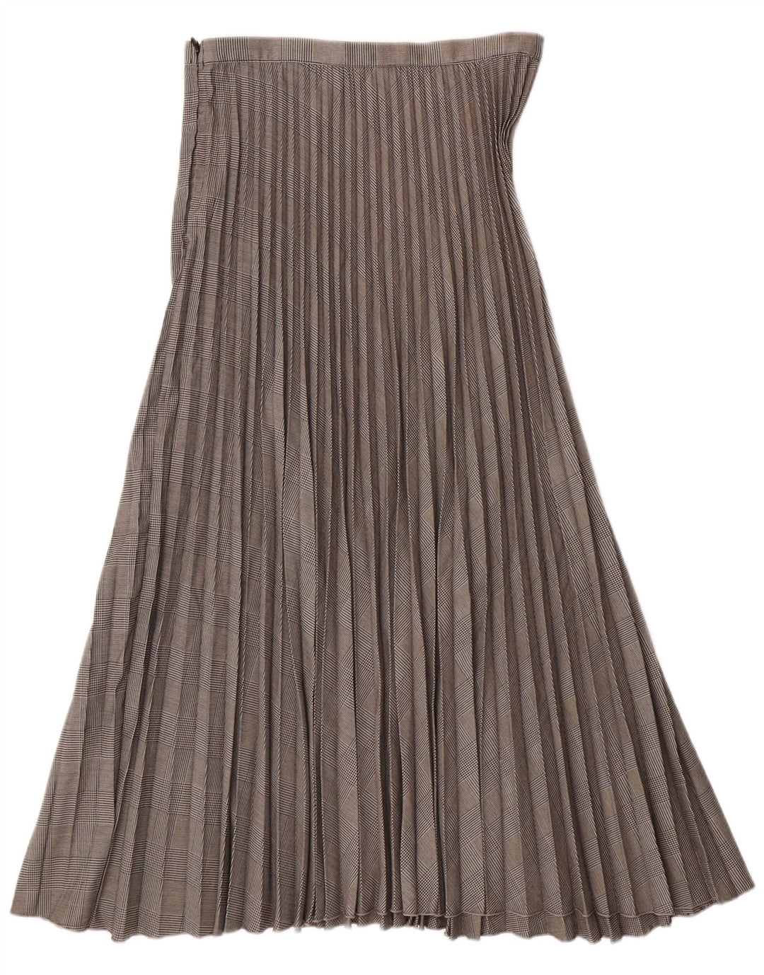 H&M Womens Knife Pleated Skirt EU 38 Medium W28 Grey Houndstooth Polyester