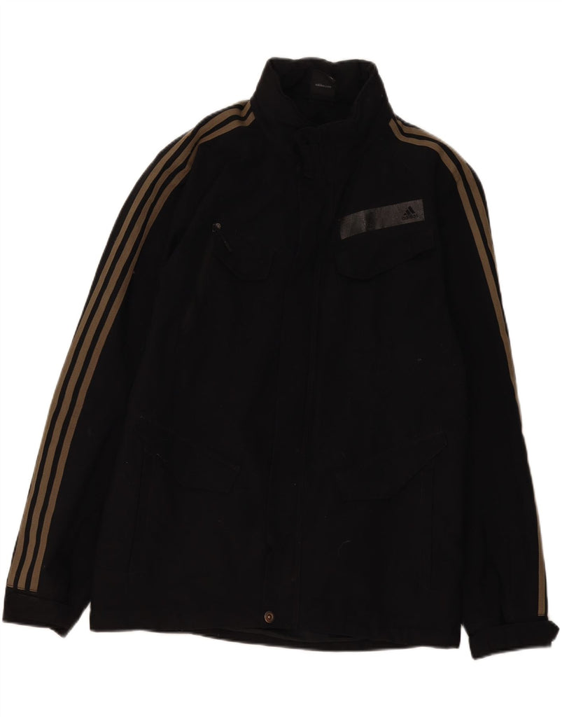 ADIDAS Mens Windbreaker Jacket UK 40 Large Black Polyamide Vintage Adidas and Second-Hand Adidas from Messina Hembry 