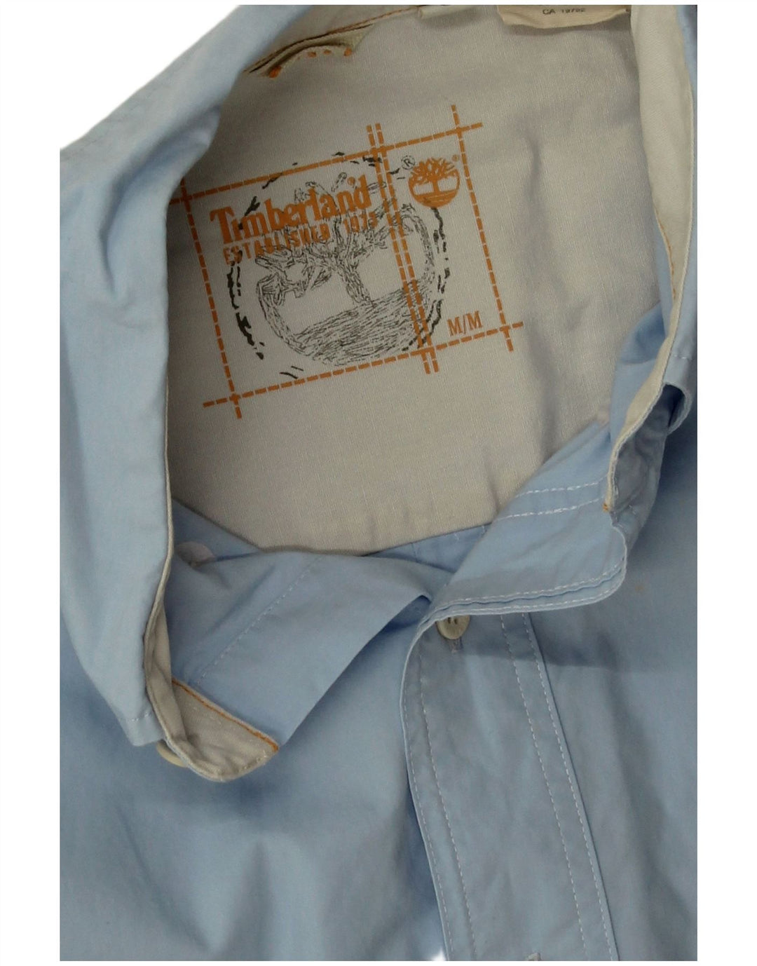 Timberland Mens Shirt Medium Blue Cotton