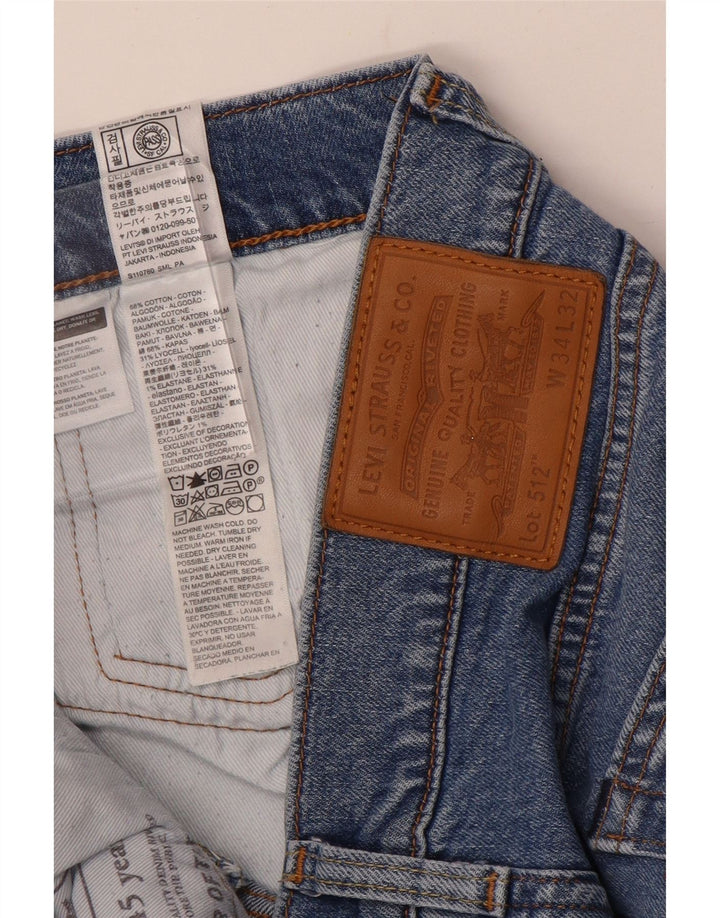 Levi's Mens 512 Denim Shorts W34 Large Blue Cotton