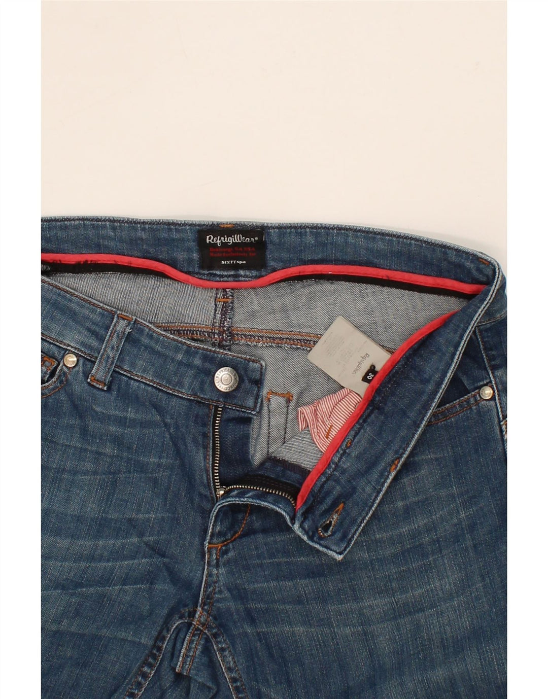 REFRIGIWEAR Womens Slim Jeans W30 L29 Blue Cotton Vintage Refrigiwear and Second-Hand Refrigiwear from Messina Hembry 