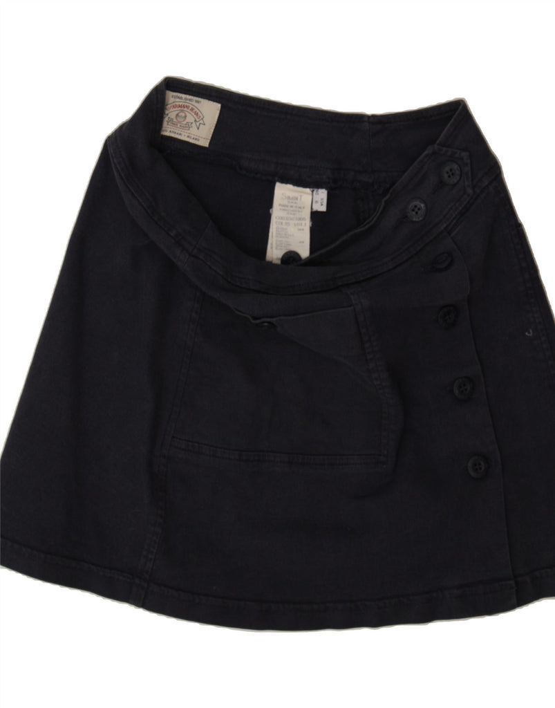 ARMANI Womens Mini Skirt US 6 Medium W26 Navy Blue Cotton Vintage Armani and Second-Hand Armani from Messina Hembry 
