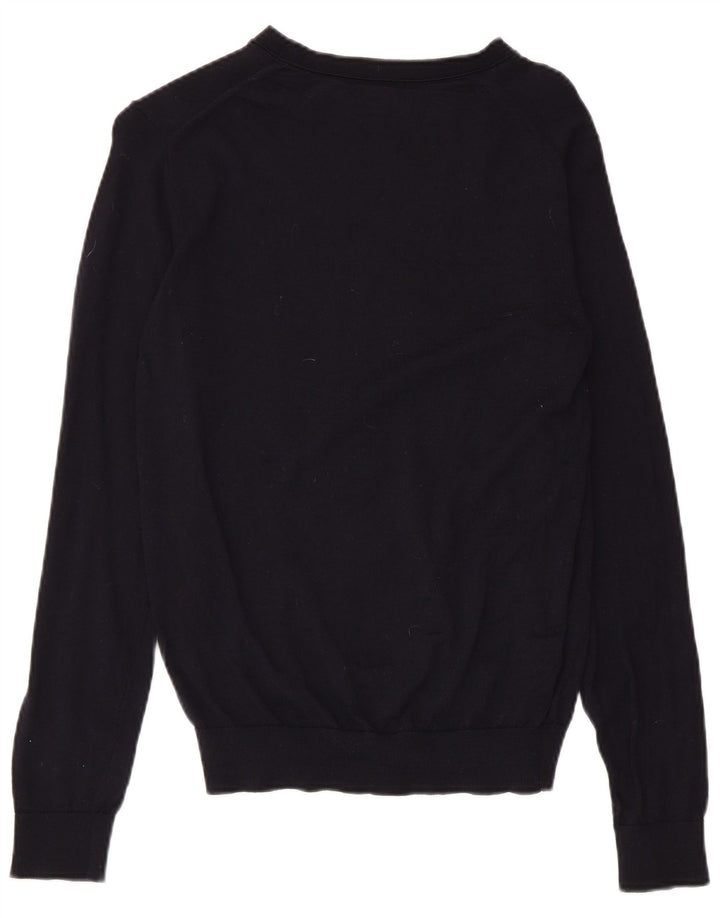 REISS Womens Boat Neck Jumper Sweater UK 12 Medium Navy Blue Wool