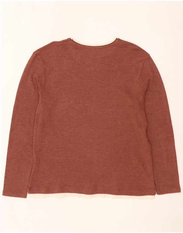ZARA Mens Top Long Sleeve XL Brown Colourblock Cotton