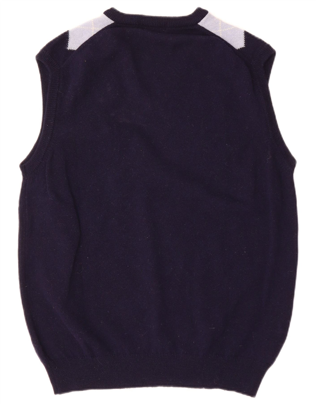 ST MICHAEL Mens Vest Tank Top IT 52/54 Large Navy Blue Argyle/Diamond