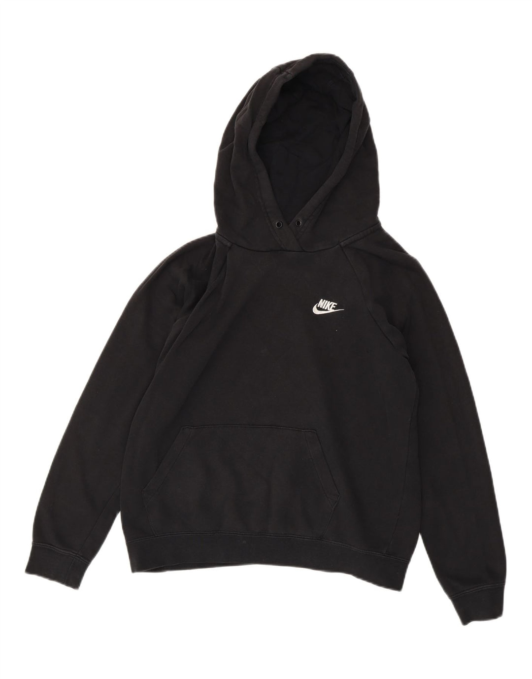 NIKE Womens Oversized Hoodie Jumper UK 14 Medium Black Cotton