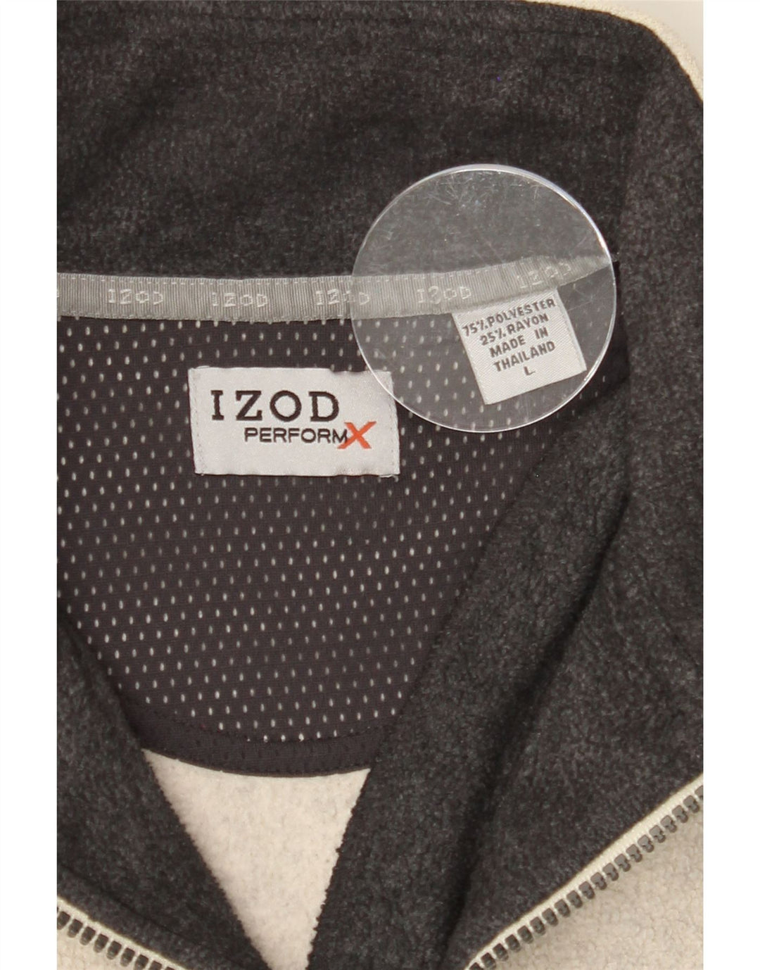 IZOD Mens Zip Neck Fleece Jumper Large Grey Polyester Vintage Izod and Second-Hand Izod from Messina Hembry 