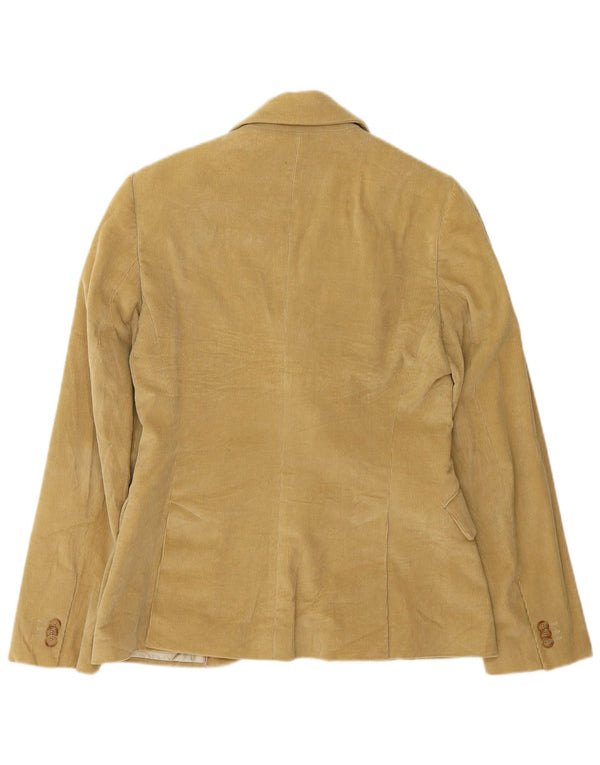 Massimo Dutti Womens 2 Button Corduroy Blazer Jacket EU 42 Large Beige