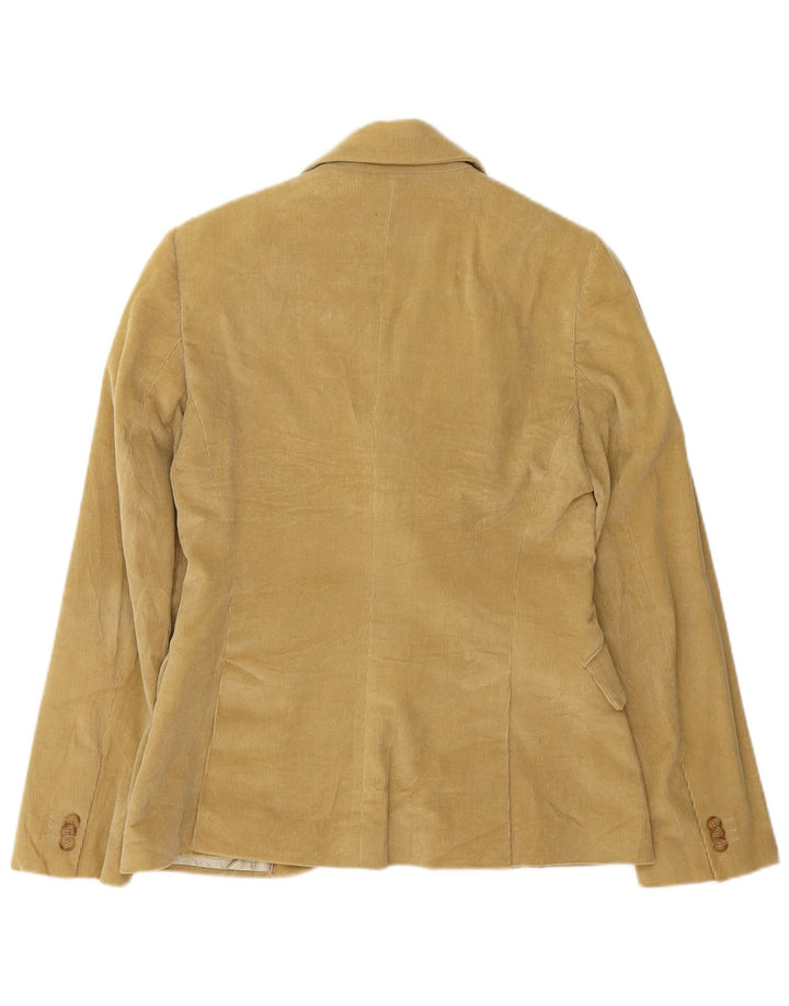 Massimo Dutti Womens 2 Button Corduroy Blazer Jacket EU 42 Large Beige