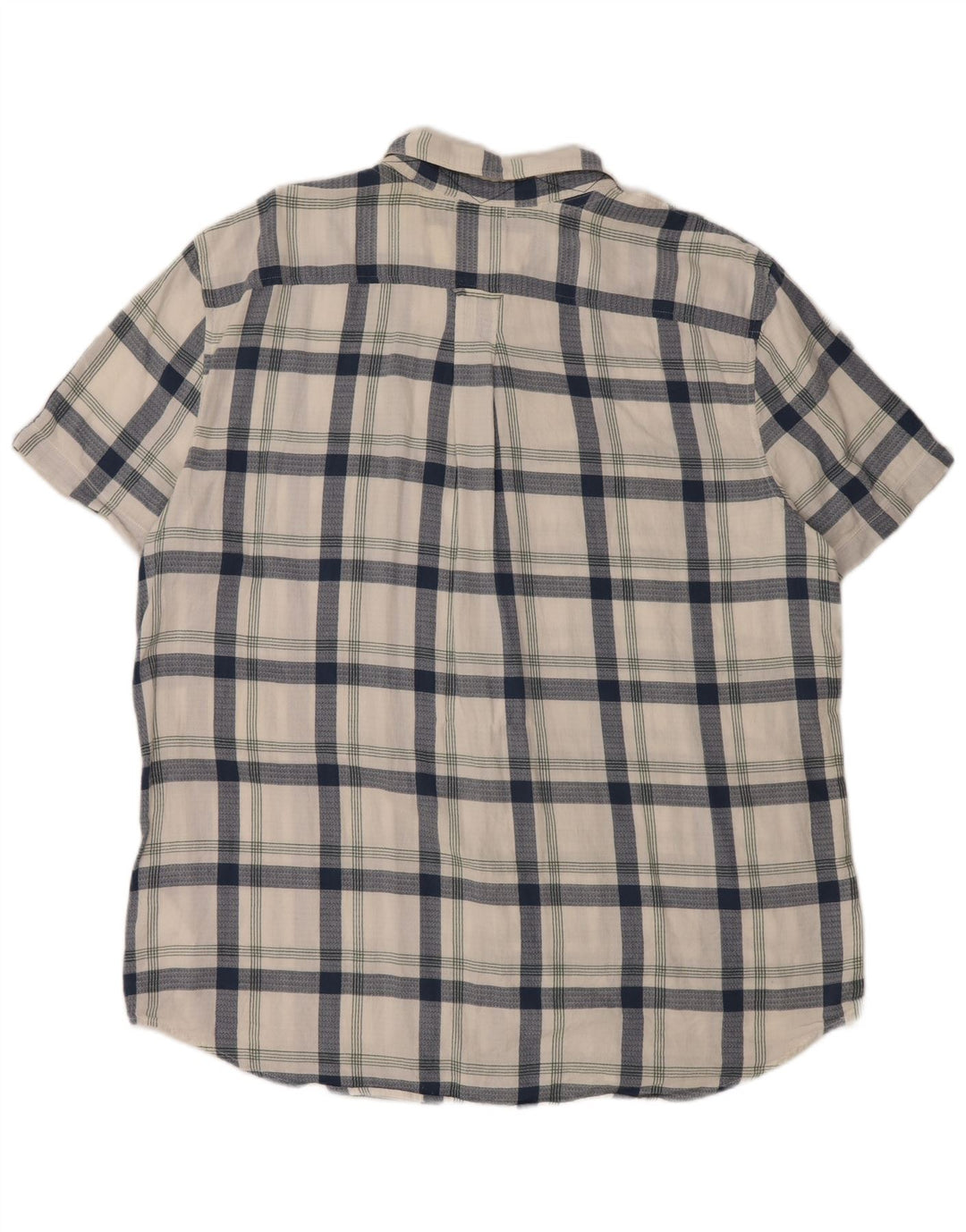 TIMBERLAND Mens Slim Fit Short Sleeve Flannel Shirt 3XL Blue Check Cotton