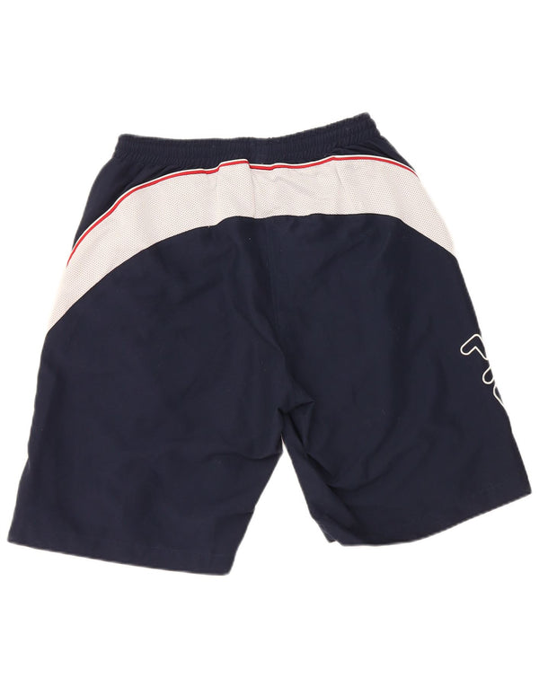 Fila Mens Graphic Sport Shorts Medium Navy Blue Colourblock Polyester