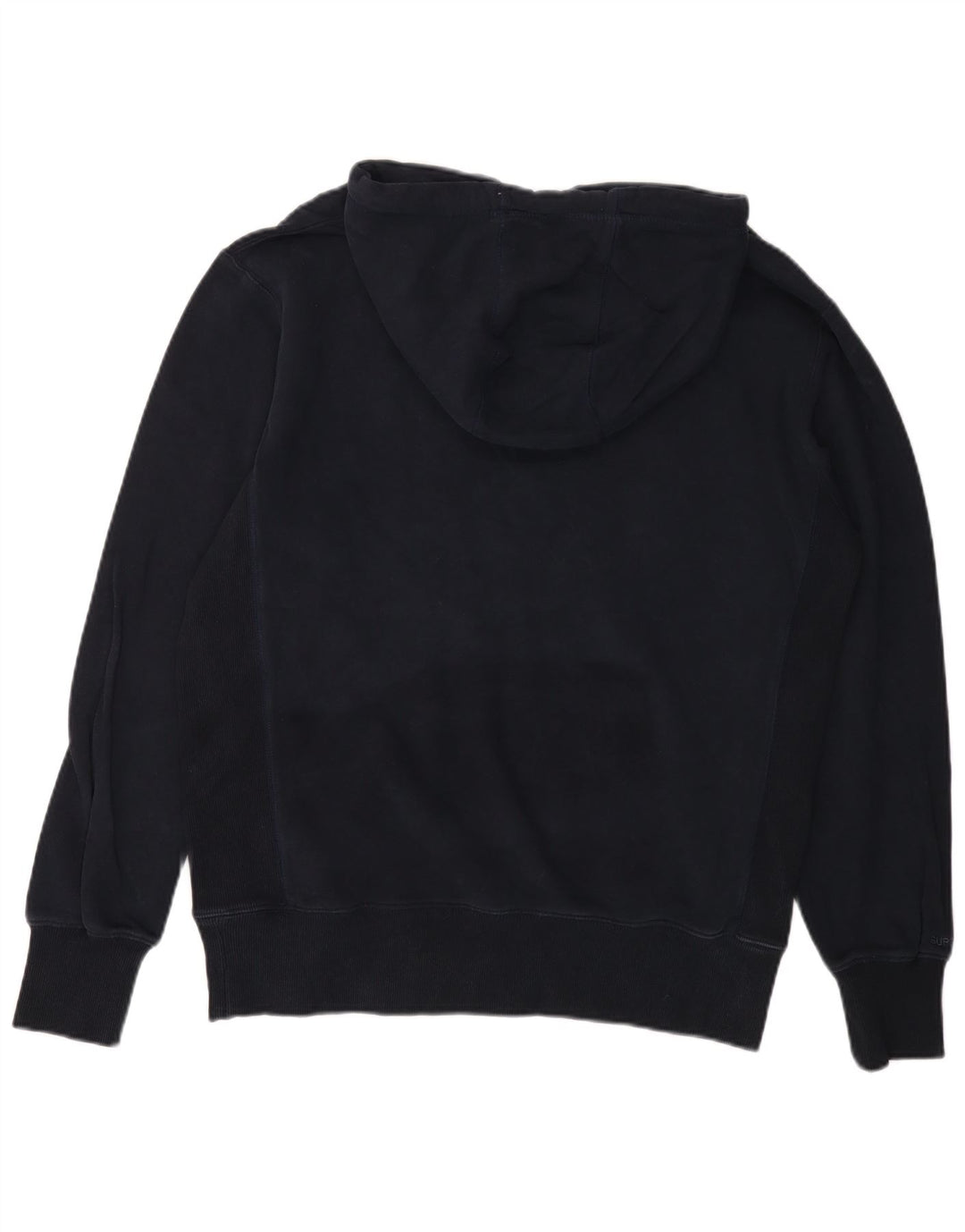 SUPERDRY Mens Hoodie Jumper Large Navy Blue Cotton