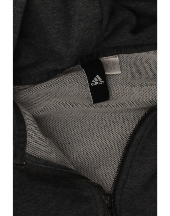 Adidas Mens Graphic Zip Hoodie Sweater Small Grey