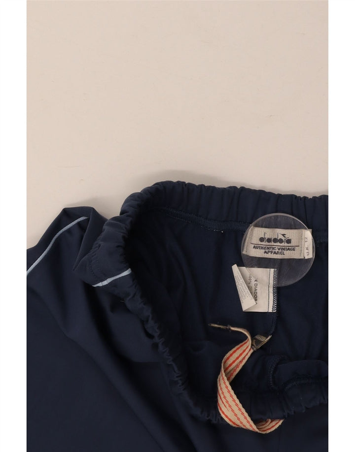 DIADORA Womens Tracksuit Trousers UK 12 Medium  Navy Blue Polyester