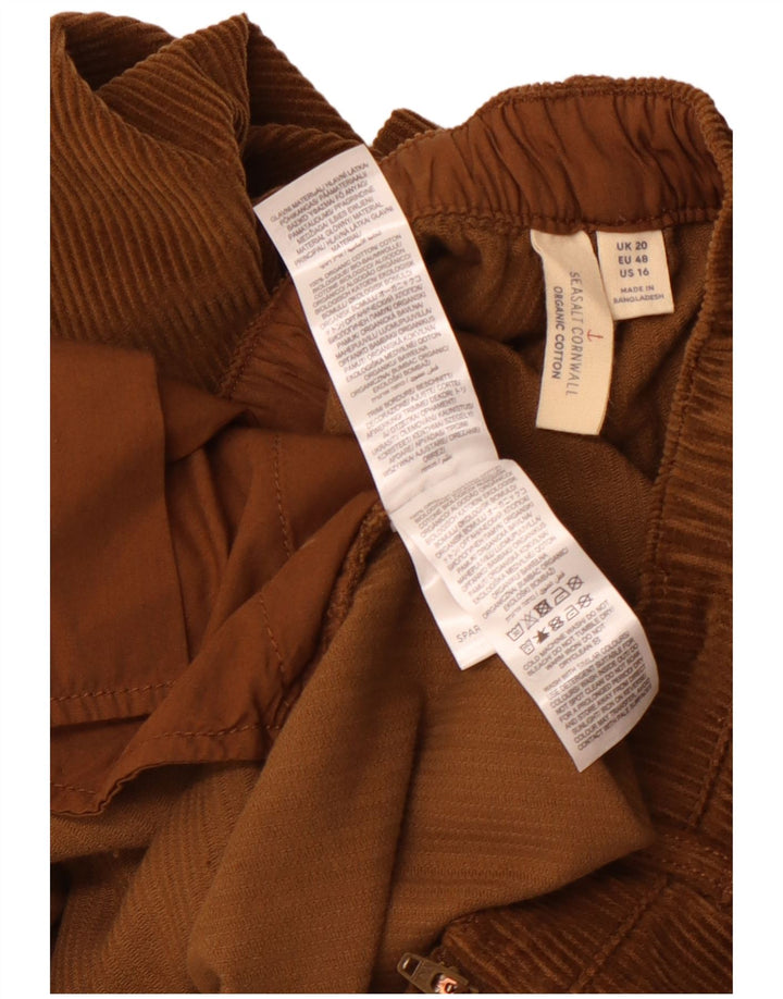 SEASALT CORNWALL Womens Straight Corduroy Trousers UK 20 2XL W40 L28 Brown