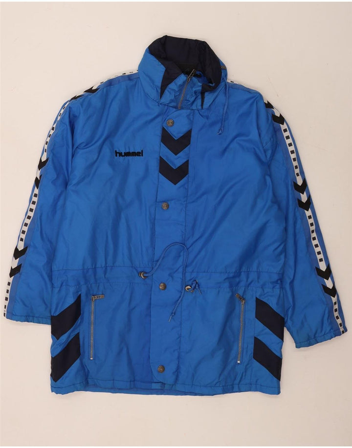 Hummel Mens Loose Fit Graphic Windbreaker Jacket UK 38 Medium Blue