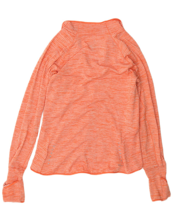 Nike Womens Dri Fit Pullover Tracksuit Top UK 14 Medium Orange Flecked