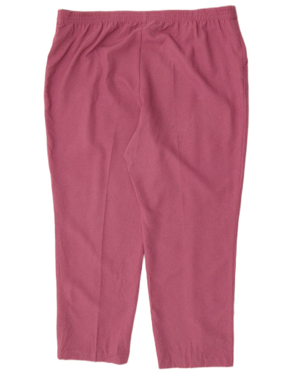 Marks & Spencer Womens Slim Casual Trousers UK 20 2XL W40 L27 Pink Check