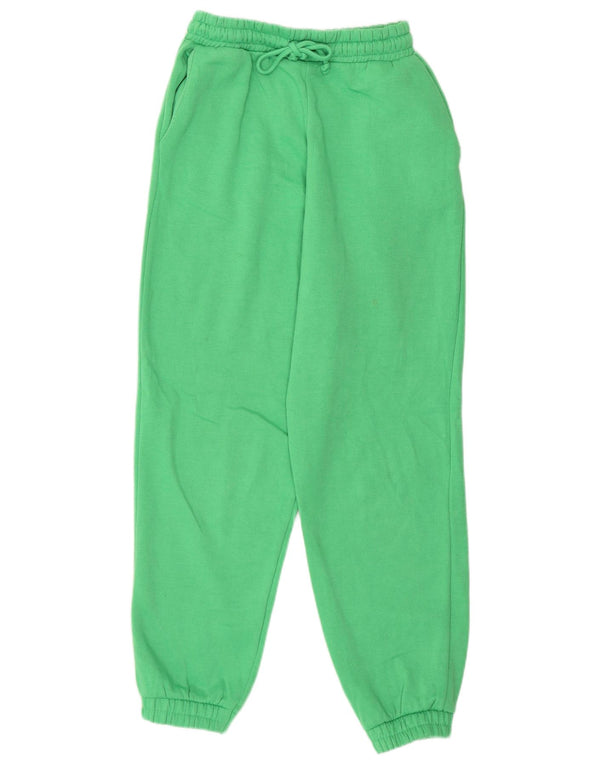 Zara Womens Loose Fit Tracksuit Trousers Joggers UK 8 Small Green Cotton