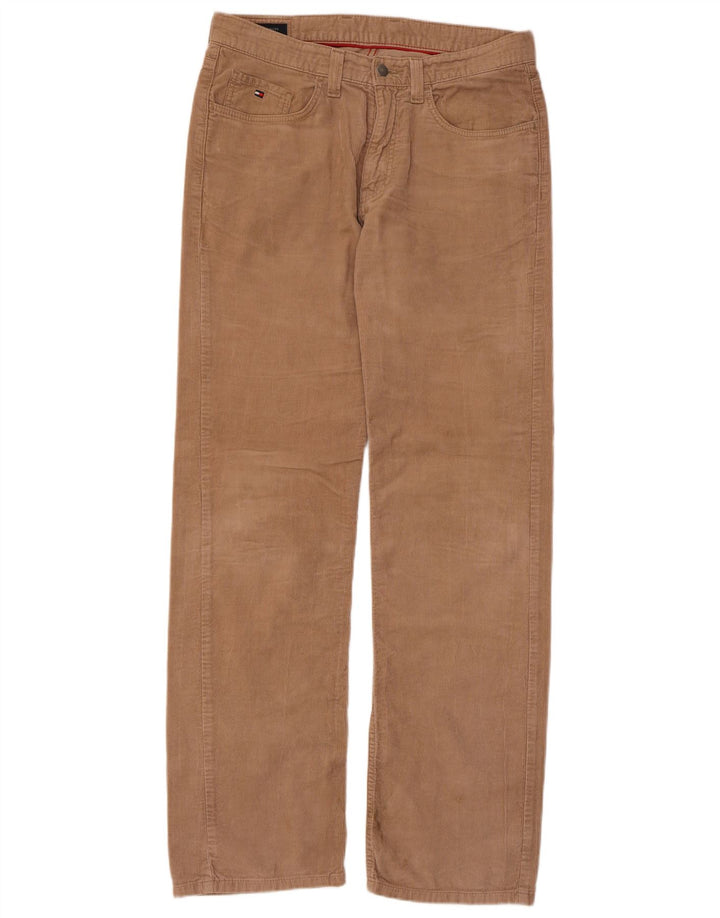 TOMMY HILFIGER Mens Straight Corduroy Trousers W32 L34 Beige Cotton