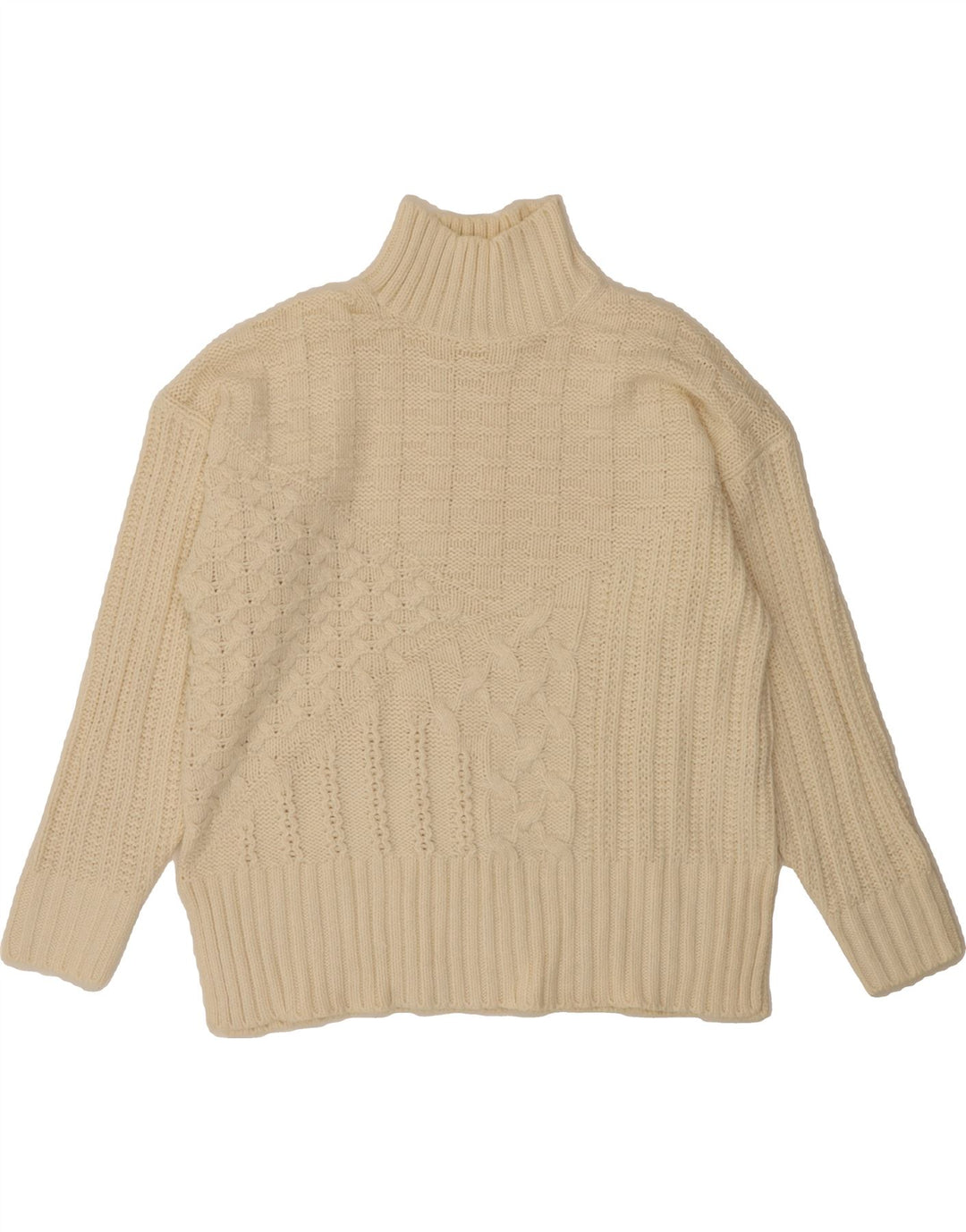 MARKS & SPENCER Womens Turtle Neck Jumper Sweater UK 16 Large Off White Vintage Marks & Spencer and Second-Hand Marks & Spencer from Messina Hembry 