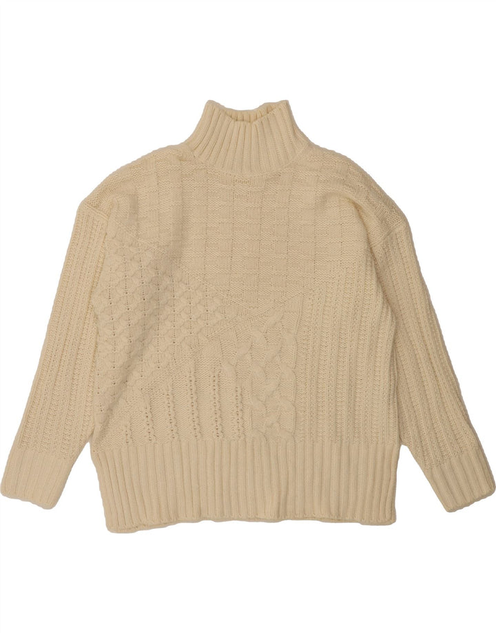 MARKS & SPENCER Womens Turtle Neck Jumper Sweater UK 16 Large Off White Vintage Marks & Spencer and Second-Hand Marks & Spencer from Messina Hembry 