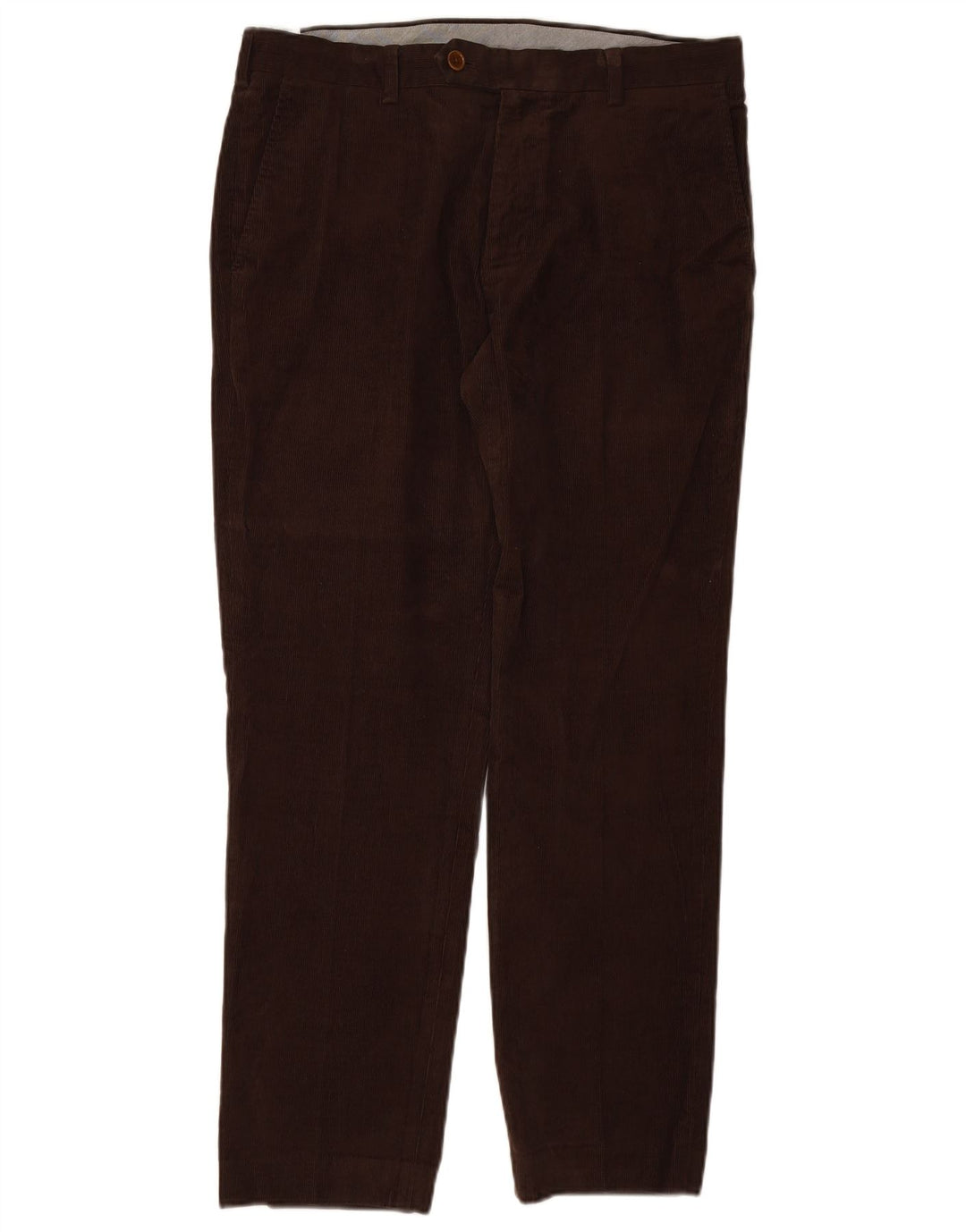 BROOKS BROTHERS Mens Straight Suit Trousers W35 L30 Brown Cotton