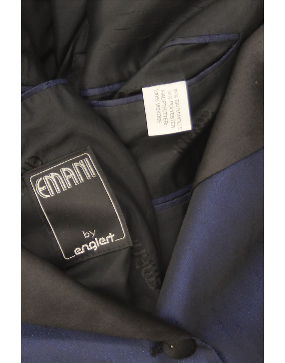 Womens 1 Button Blazer Jacket UK 16 Large Navy Blue Cotton