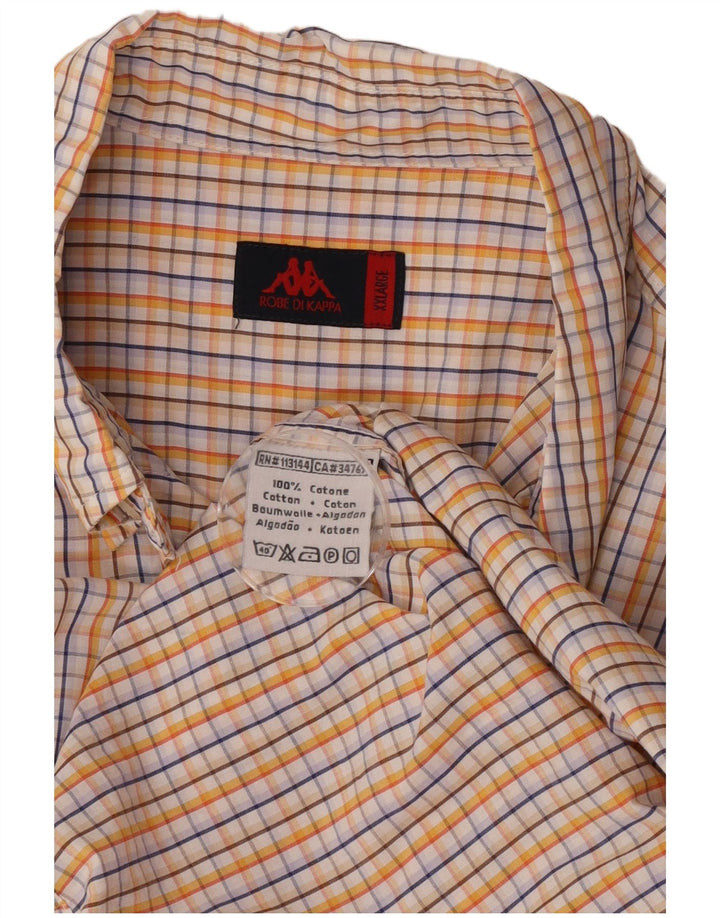 Kappa Mens Short Sleeve Shirt 2XL Multicoloured Check Cotton