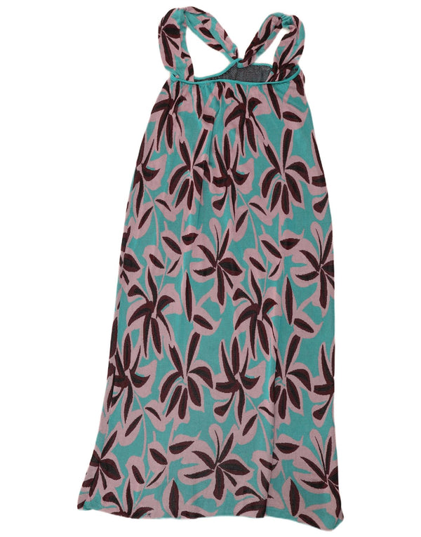 Zara Womens Maxi Sundress UK 12 Medium Blue Floral Viscose
