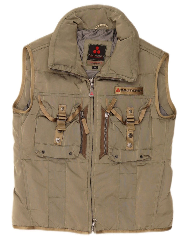 PEUTEREY Womens Padded Gilet IT 44 Medium Green Polyamide