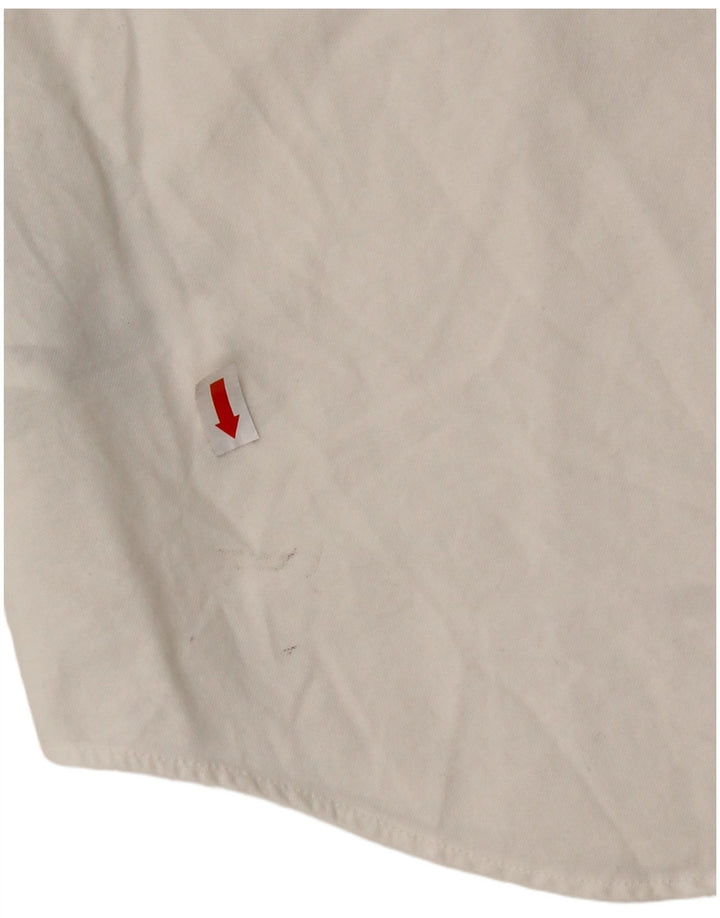 RALPH LAUREN Womens Short Sleeve Shirt UK 16 Large White Cotton