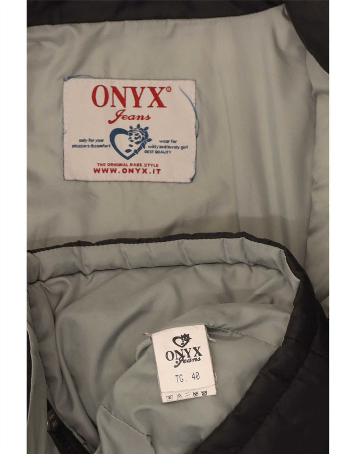 Onyx Womens Padded Jacket IT 40 Small Black Polyamide