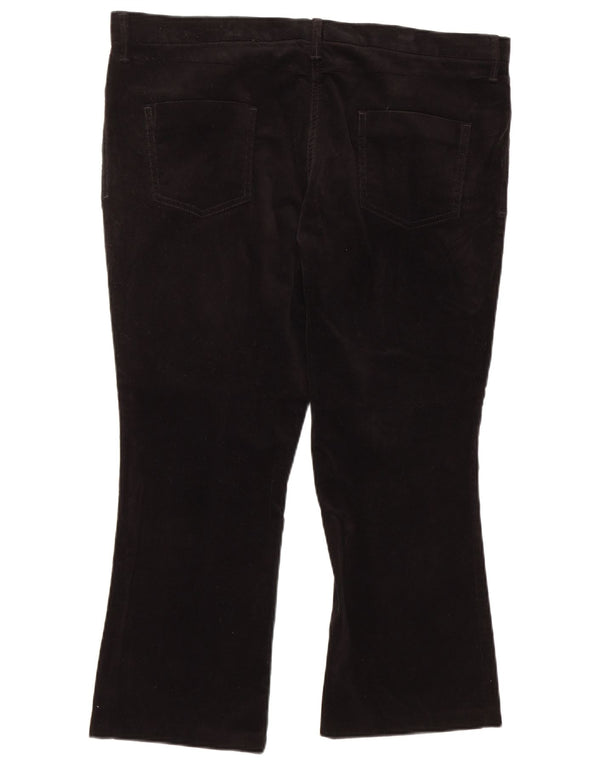 Marks & Spencer Womens Crop Corduroy Trousers UK 16 Large W38 L24 Black