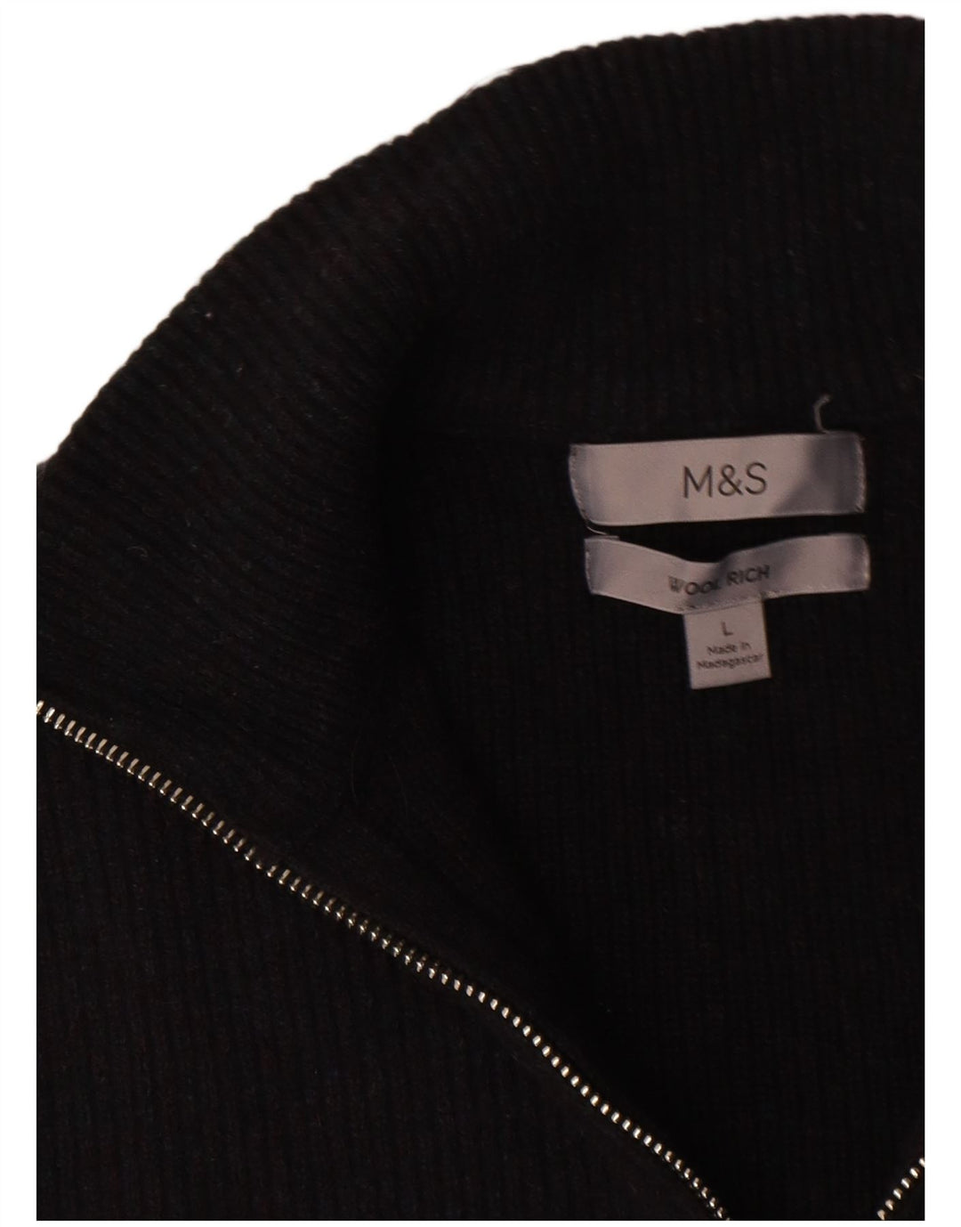Marks & Spencer Mens Cardigan Sweater Large Navy Blue Wool