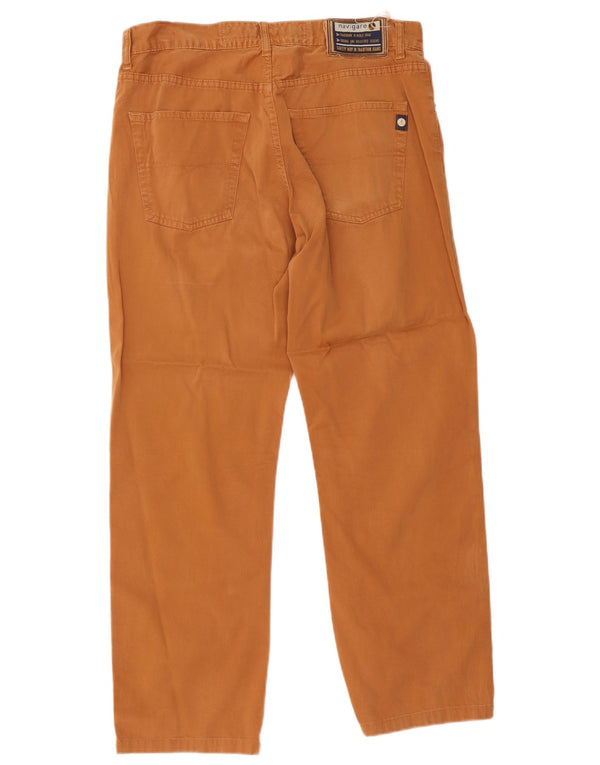 Navigare Mens Straight Casual Trousers IT 50 Large W34 L28 Beige Cotton