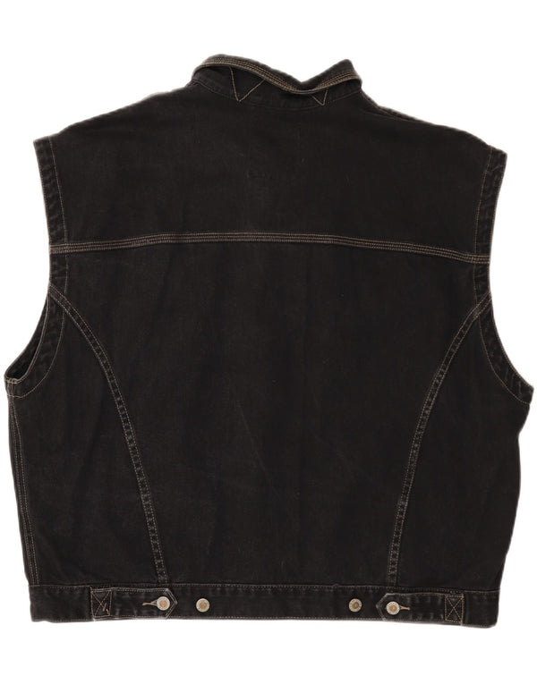 PADDOCK'S Mens Denim Gilet EU 48/50 XL Black Cotton